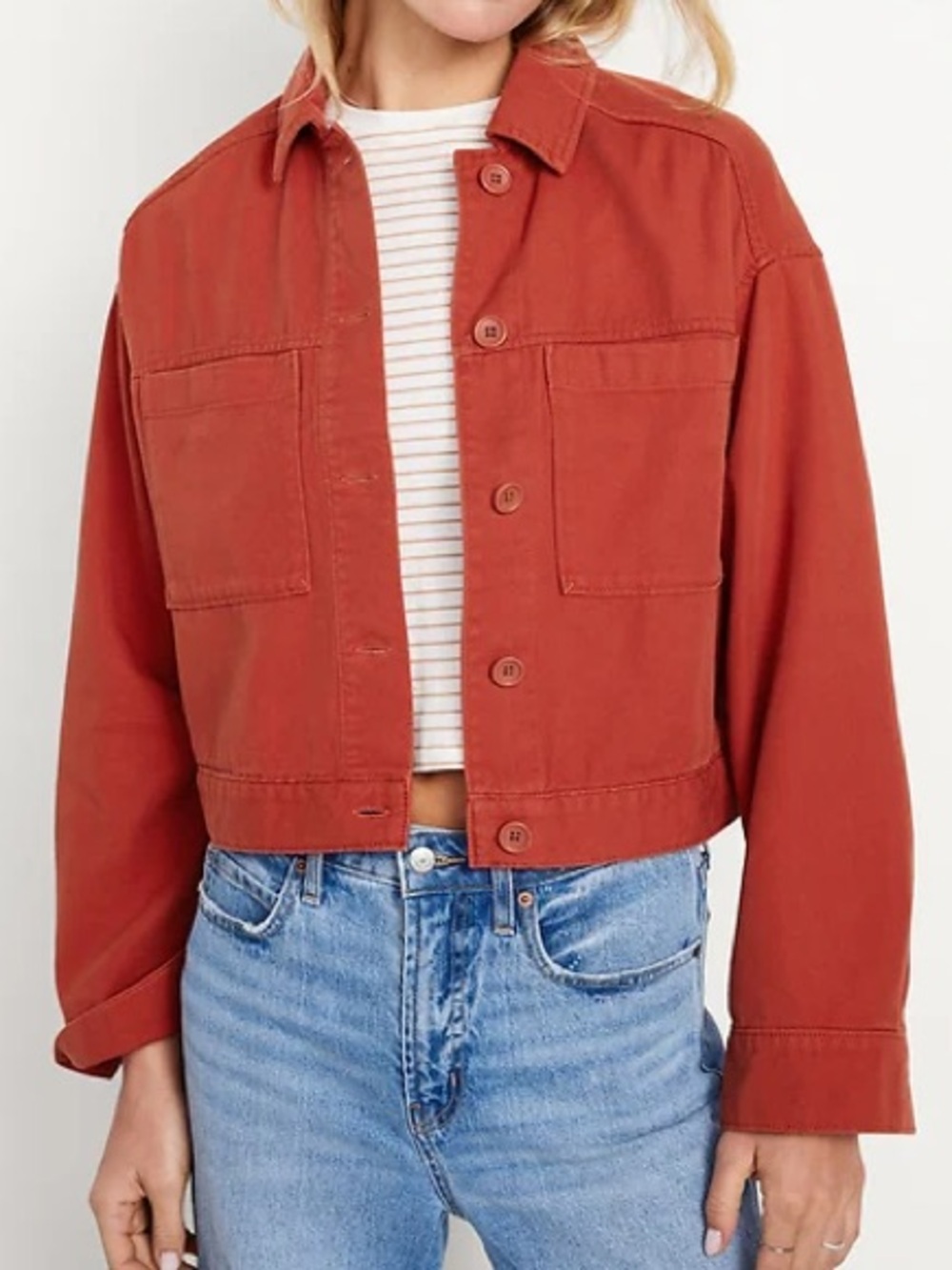 Old Navy Boxy Cropped Utility Jacket